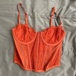 White Fox Boutique Lace Bustier in Burnt Orange